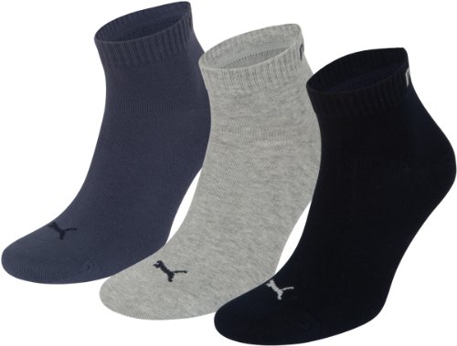 PUMA Socken Unisex Quarter Sneakers Socks 9er Set 9 Paar - Grau/Navy/Blau: Größe: 39/42 von PUMA