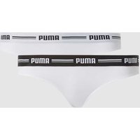 Puma String mit elastischem Logo-Bund in Weiss, Größe L von Puma