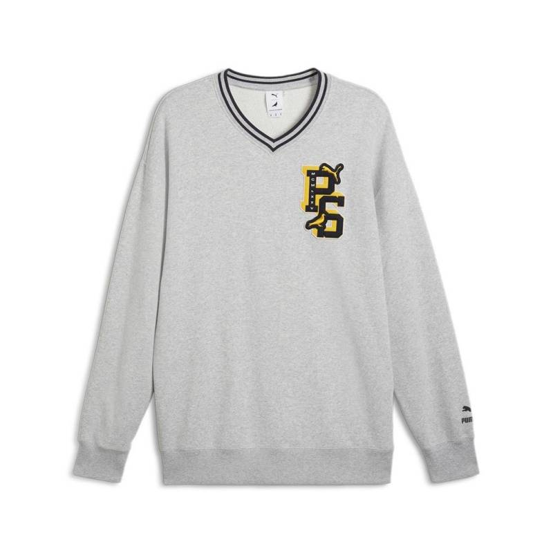 Puma Sweatshirt - PUMA x STAPLE V-Neck Crew TR - S bis L - für Männer - Größe M - grau von Puma