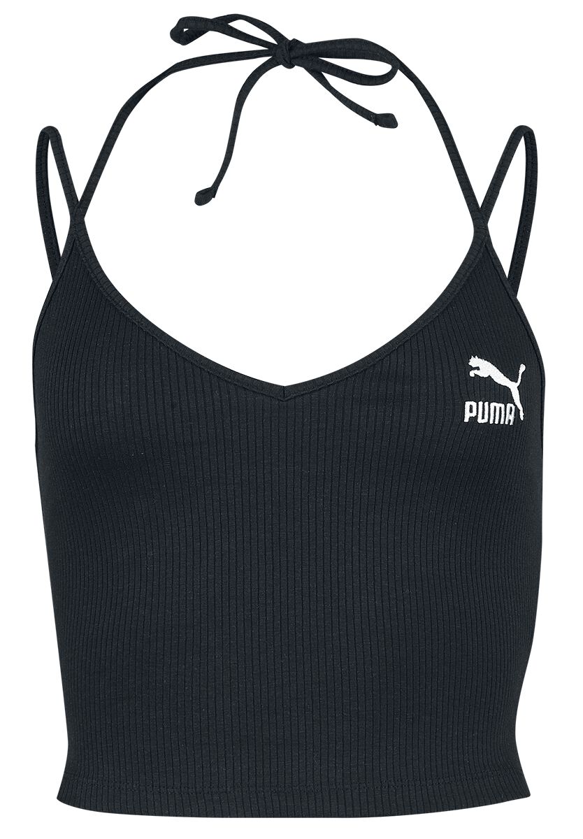 Puma Top - Classics Ribbed Crop Top - XS bis XL - für Damen - Größe L - schwarz von Puma