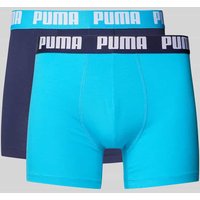 Puma Trunks mit Label-Detail im 2er-Pack in Aqua, Größe L von Puma