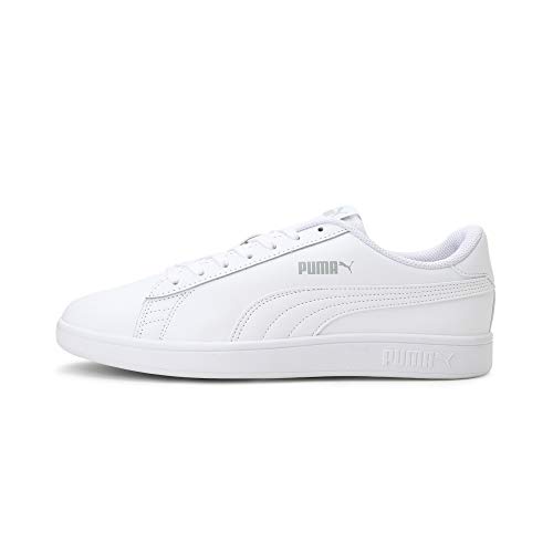 PUMA Unisex Puma Smash v2 L Low-Top, Puma White-Puma White, 40.5 EU von PUMA