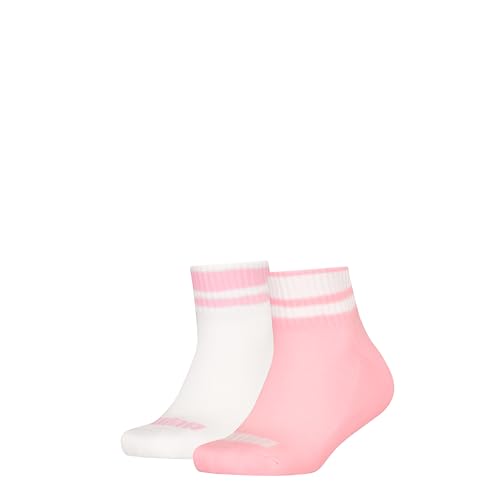 Puma Unisex Kids Quarter Sock, Pink/White, 27/30 (2er Pack) von PUMA