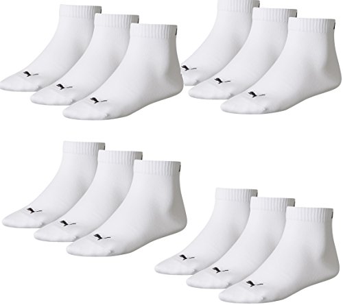 PUMA Unisex Quarter Quarters Socken 12er Pack (47-49, weiß) von PUMA