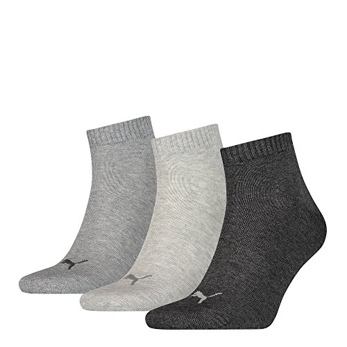 PUMA unisex Quarter Sportsocken Kurzsocken Socken 271080001 18 Paar, Farbe:Grau, Menge:18 Paar (6x 3er Pack), Größe:43-46, Artikel:-800 anthracite/light grey/middle grey von PUMA