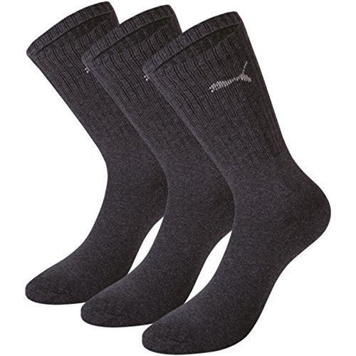 Puma - Unisex Sport Socken 3er Pack, Grau (anthracite), 35-38 von PUMA