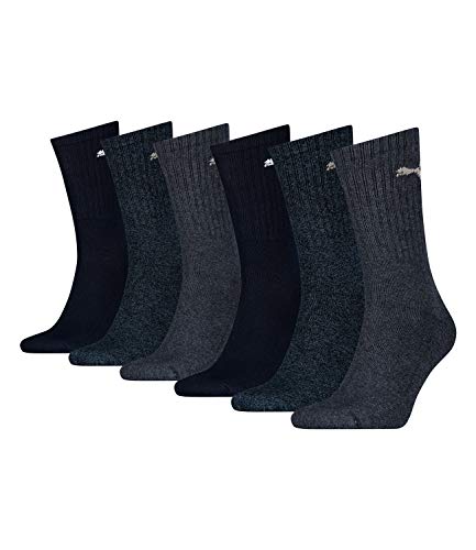 Puma Unisex Sportsocken Cush Crew 6er Pack (39-42, Navy) von PUMA