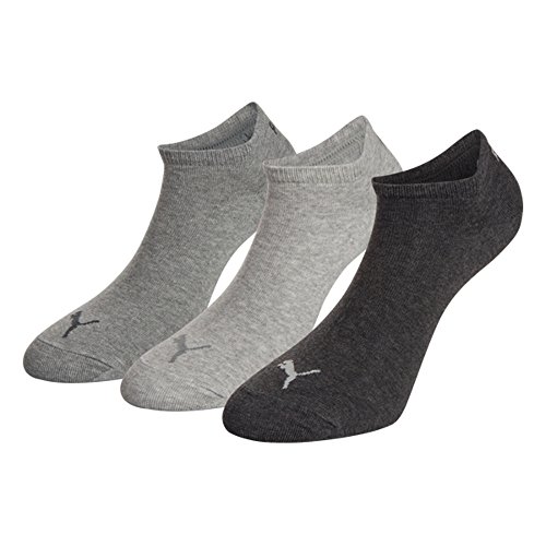 Puma Unisex Sportsocken Invisible 3er Pack, anthraci/l mel grey/m mel grey, 39/42, 251025 von PUMA