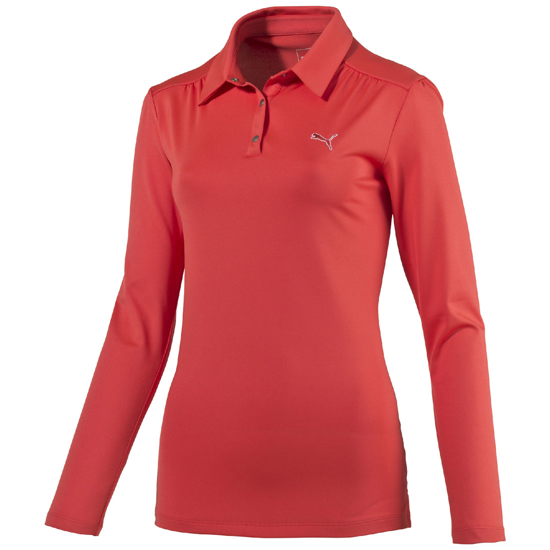 Puma W Sport LS PoloShirt Longsleeve Damen Golf Dry Cell rot von Puma