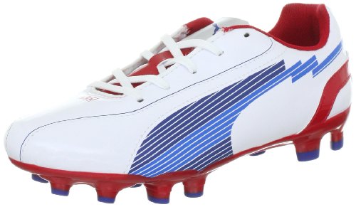 Puma evoSPEED 5 FG Jr 102595, Unisex - Kinder Sportschuhe - Fußball, Weiss (white-limoges-ribbon red 01), EU 37 (UK 4) (US 5) von PUMA