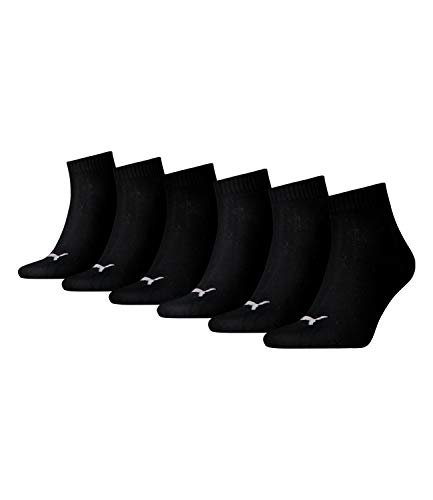 Puma unisex Quarter Sportsocken Kurzsocken Socken 271080001 6 Paar, Farbe:Schwarz, Menge:6 Paar (2x 3er Pack), Größe:43-46, Artikel:271080001-200 black von PUMA