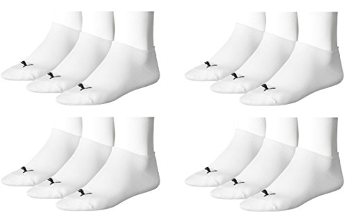 PUMA unisex Sneaker Socken Kurzsocken Sportsocken 261080001 12 Paar, Farbe:Weiß, Menge:12 Paar (4 x 3er Pack), Größe:39-42, Artikel:-300 white von PUMA