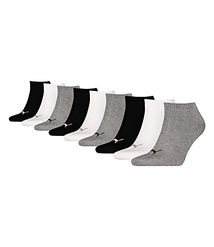 PUMA unisex Sneaker Socken Kurzsocken Sportsocken 261080001 9 Paar (Grey/White/Black, 35-38) von PUMA