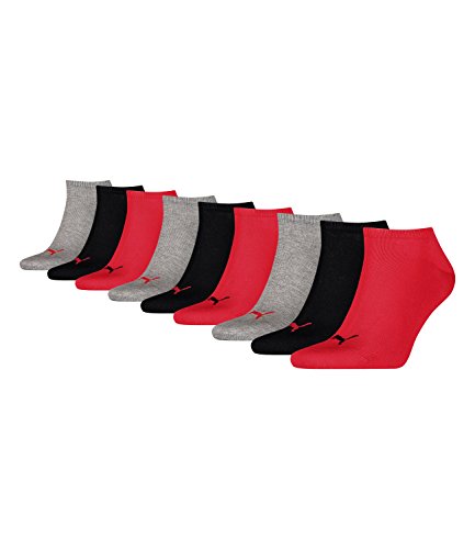 PUMA unisex Sneaker Socken Kurzsocken Sportsocken 261080001 9 Paar, Farbe:Mehrfarbig, Menge:9 Paar (3 x 3er Pack), Größe:43-46, Artikel:-232 black/red von PUMA