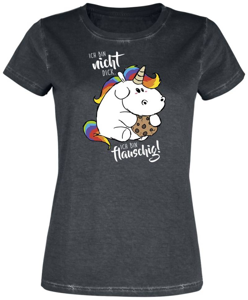 Pummeleinhorn Ich bin nicht dick. Ich bin flauschig! T-Shirt multicolor in S von Pummeleinhorn