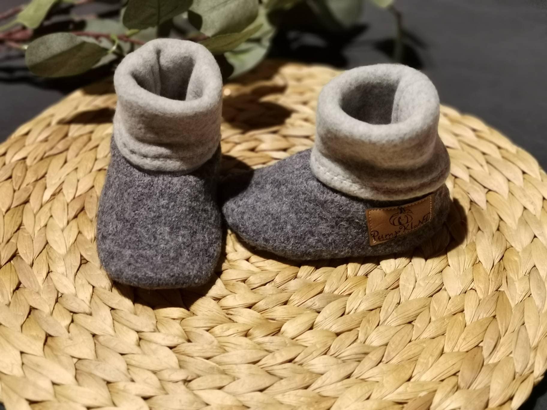 3In1 Babyschuhe Trageschuhe, Kinderwagenschuhe Hausschuhe Krabbelschuhe Bio-Schurwolle von PumpKINDShop