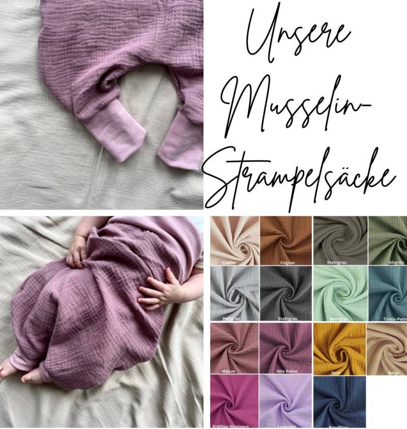 Musselin Schlafsack Oder Strampelsack Aus 100% Baumwolle, Genderneutrale Kinderkleidung Für Den Sommer von PumpelbieneShop