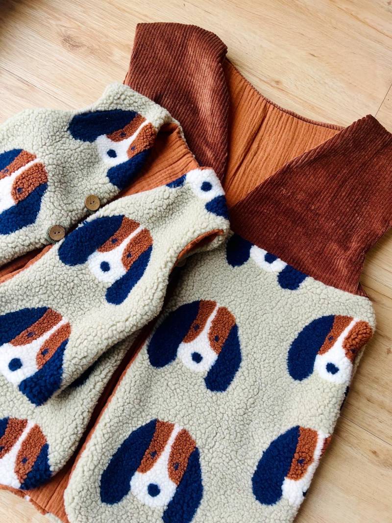 Set Aus 2 Teddy Westen Hunde Für Kids Und Erwachsene, Teddyweste Partnerlook Matching Outfits Twinning Look von PumpelbieneShop