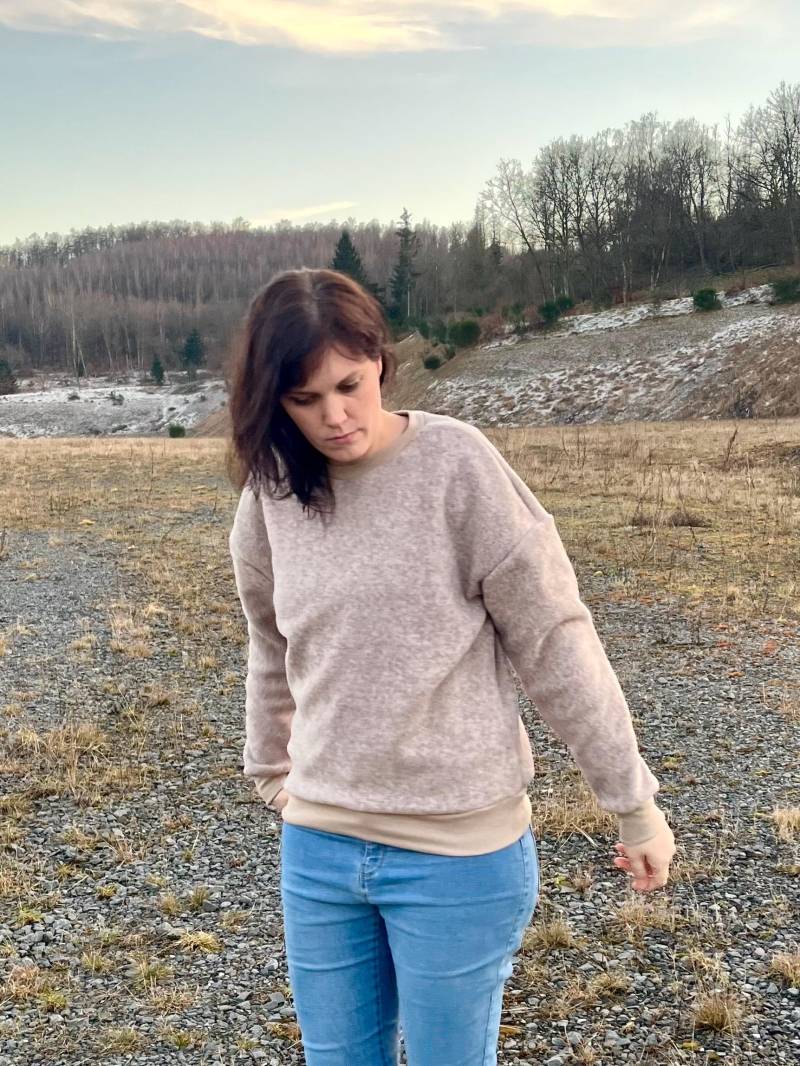 Wollfleece Pullover Sweater 100% Schurwolle Wolle Wollpulli Damen Kinder Beige von PumpelbieneShop