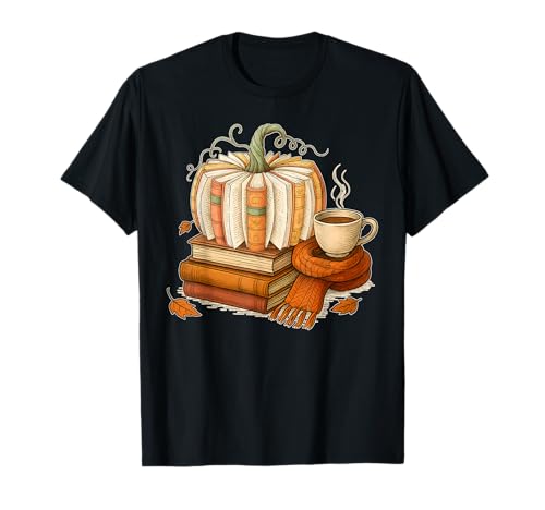 Herbstbuch Kürbis Halloween Lesebuch Liebhaber Frauen Männer T-Shirt Herbstbuch Kürbis Halloween Lesebuch Liebhaber Frauen Männer T-Shirt von Pumpkin Book Autumn Fall Librarians Bookworm