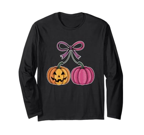 Kürbis Kirschen Kokette Herbst Halloween Herren Damen Kinder Langarmshirt von Pumpkin Cherries Coquette Autumn Halloween