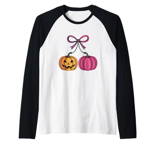 Kürbis Kirschen Kokette Herbst Halloween Herren Damen Kinder Raglan von Pumpkin Cherries Coquette Autumn Halloween