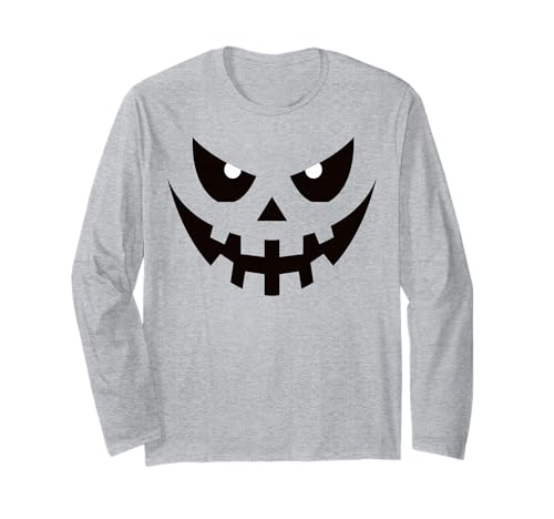 Lustiges Kürbisgesicht Herbst Halloween Kostüm Herren Damen Junge Mädchen Langarmshirt von Pumpkin Face Shopp