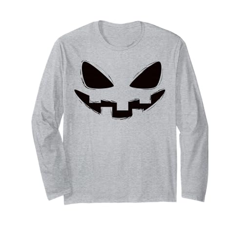 Lustiges Kürbisgesicht Herbst Halloween Kostüm Herren Damen Junge Mädchen Langarmshirt von Pumpkin Face Shopp