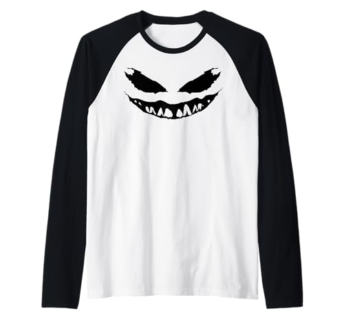 Lustiges Kürbisgesicht Herbst Halloween Kostüm Herren Damen Junge Mädchen Raglan von Pumpkin Face Shopp