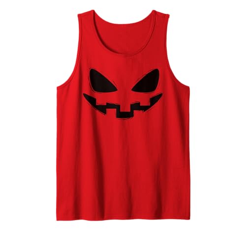 Lustiges Kürbisgesicht Herbst Halloween Kostüm Herren Damen Junge Mädchen Tank Top von Pumpkin Face Shopp