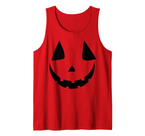 Lustiges Kürbisgesicht Herbst Halloween Kostüm Herren Damen Junge Mädchen Tank Top von Pumpkin Face Shopp