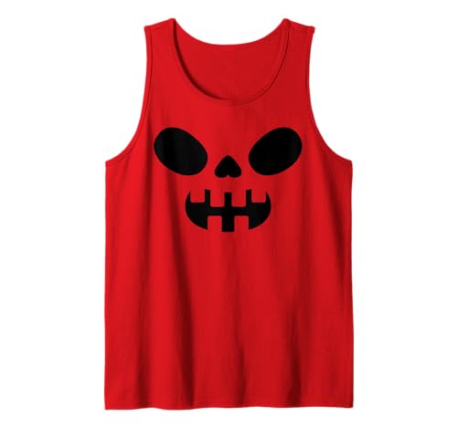 Lustiges Kürbisgesicht Herbst Halloween Kostüm Herren Damen Junge Mädchen Tank Top von Pumpkin Face Shopp