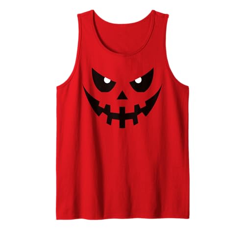 Lustiges Kürbisgesicht Herbst Halloween Kostüm Herren Damen Junge Mädchen Tank Top von Pumpkin Face Shopp