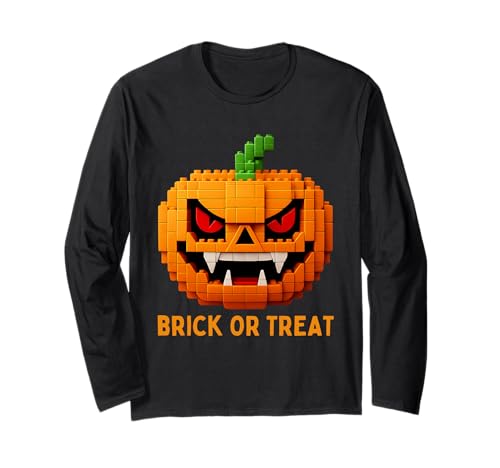 Halloween Master Builder Kürbis Kinder Bausteine Ziegel Langarmshirt von Pumpkin Halloween Master Builder Jack O Lantern