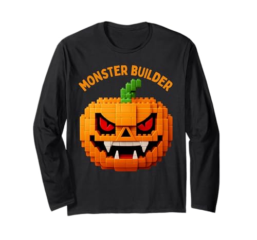 Halloween Master Builder Kürbis Kinder Bausteine Ziegel Langarmshirt von Pumpkin Halloween Master Builder Jack O Lantern