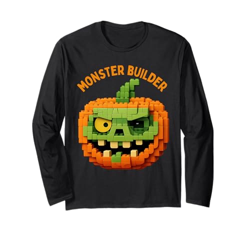Halloween Master Builder Kürbis Kinder Bausteine Ziegel Langarmshirt von Pumpkin Halloween Master Builder Jack O Lantern