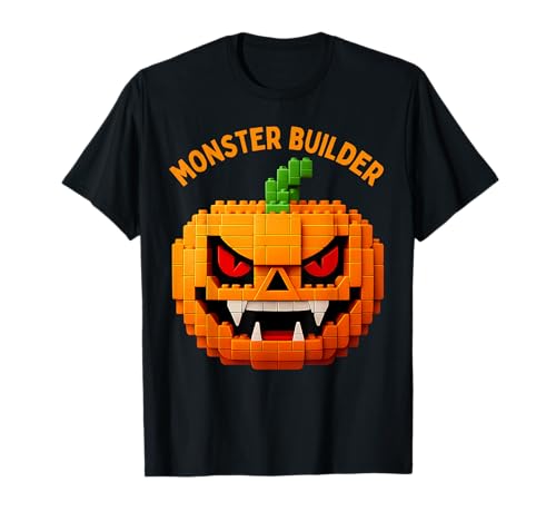 Halloween Master Builder Kürbis Kinder Bausteine Ziegel T-Shirt von Pumpkin Halloween Master Builder Jack O Lantern