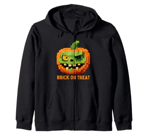 Halloween Bausteinkopf Kürbis Geist Zombie Jungen Kapuzenjacke von Pumpkin Jack O Lantern Halloween Master Builder