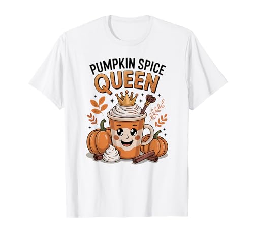 Lustiger Kürbis Gewürzkönigin Frauen Mädchen Geschenkidee Halloween T-Shirt von Pumpkin Latte Spice Coffee Love Co.