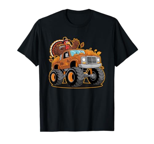 Thanksgiving Turkey Monster Truck Cartoon Für Kinder T-Shirt Thanksgiving Turkey Monster Truck Cartoon Für Kinder T-Shirt von Pumpkin Leaf Fall Truck Pilgrim Turkey Joyful