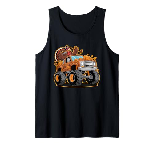 Thanksgiving Turkey Monster Truck Cartoon Für Kinder Tank Top Thanksgiving Turkey Monster Truck Cartoon Für Kinder Tank Top von Pumpkin Leaf Fall Truck Pilgrim Turkey Joyful