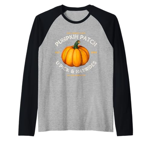 Kürbis Patch U-Pick Hayride Rustikaler Bauernhof Fun Raglan Kürbis Patch U-Pick Hayride Rustikaler Bauernhof Fun Raglan von Pumpkin Patch Hayride Fall Autumn Farm Graphic