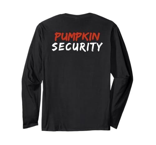 Halloween Dad Mom Kids Back Pumpkin Security Adult Costume Langarmshirt Halloween Dad Mom Kids Back Pumpkin Security Adult Costume Langarmshirt von Pumpkin Security Parents Mother Father Costume