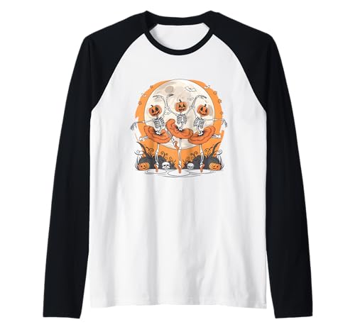 Ballett Skelett Ballerina Halloween Gruseltanz Frauen Mädchen Raglan von Pumpkin Skeletons Spooky Ballet Costume