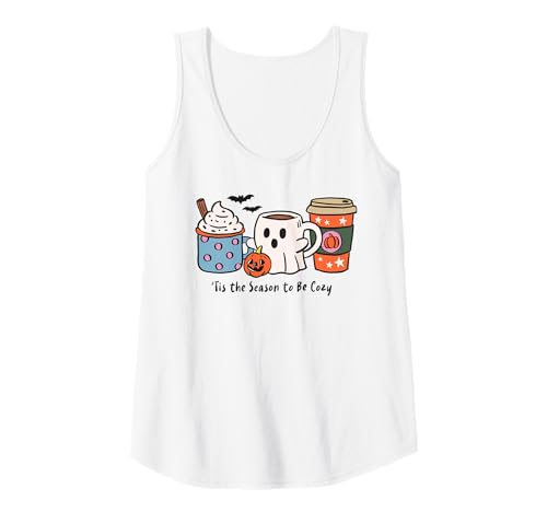 Damen Halloween Kaffee Shirt Geist Kürbis Gewürz Gemütlich Herbst Herbst Tank Top Damen Halloween Kaffee Shirt Geist Kürbis Gewürz Gemütlich Herbst Herbst Tank Top von Pumpkin Spice Autumn Coffee Vibes Cozy Fall Shirts