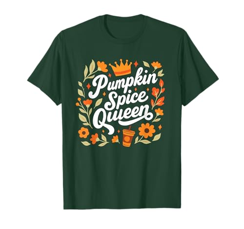 Pumpkin Spice Queen Shirt Damen Thanksgiving Herbst Herbst T-Shirt von Pumpkin Spice Queen Shirt Women Fall Halloween