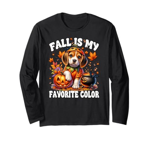 Halloween Beagle Puppy for Women Fall is My Favorite Color Langarmshirt von Pumpkin Themed Beagle Gifts For Halloween Lovers