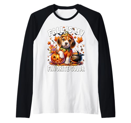 Halloween Beagle Puppy for Women Fall is My Favorite Color Raglan von Pumpkin Themed Beagle Gifts For Halloween Lovers
