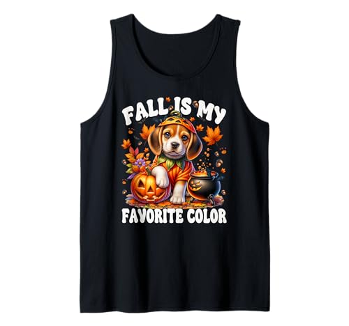 Halloween Beagle Puppy for Women Fall is My Favorite Color Tank Top von Pumpkin Themed Beagle Gifts For Halloween Lovers
