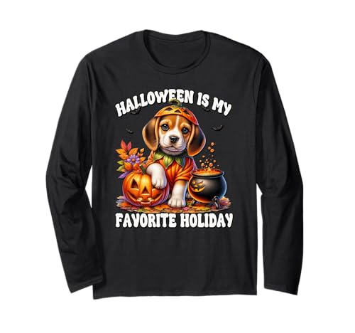 Halloween is My Favorite Holiday Women Halloween Beagle Mom Langarmshirt von Pumpkin Themed Beagle Gifts For Halloween Lovers